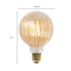 Lucande E27 3,8W LED-Lampe G95, 2700K, 340lm, Rillen Amber -Lucande 10001591 2