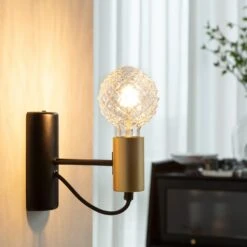 Lucande E27 3,8W LED-Lampe G95, 2700K, Struktur, Klar -Lucande 10001592 2