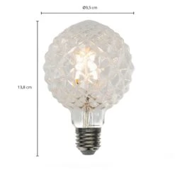 Lucande E27 3,8W LED-Lampe G95, 2700K, Struktur, Klar -Lucande 10001592 5