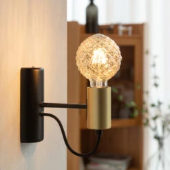 Lucande E27 3,8W LED-Lampe G95, 2700K, Struktur, Amber -Lucande 10001593 1