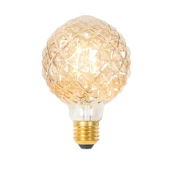 Lucande E27 3,8W LED-Lampe G95, 2700K, Struktur, Amber -Lucande 10001593 3