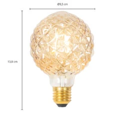 Lucande E27 3,8W LED-Lampe G95, 2700K, Struktur, Amber -Lucande 10001593 4