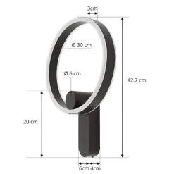 Lucande Yekta LED-Wandlampe Direkt 18W Schwarz -Lucande 10010700 3