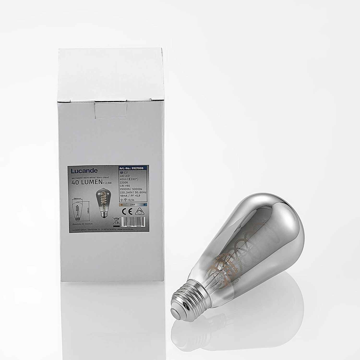 Lucande E27-Lampe ST64 4W 918 Dimmbar Titan 2er 10 Lucande E27-Lampe ST64 4W 918 Dimmbar Titan 2er – Bild 8