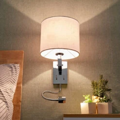 Lucande Taron Stoff-Wandlampe Leselicht 2er-Set 14 Lucande Taron Stoff-Wandlampe Leselicht 2er-Set -Lucande 10012164 4