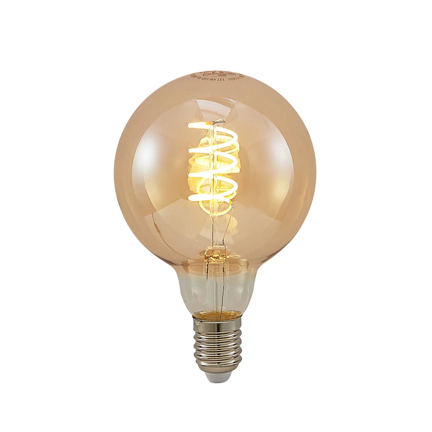 Lucande LED E27 G95 4W 2.700K Dimmbar Amber 2er 4 Lucande LED E27 G95 4W 2.700K Dimmbar Amber 2er – Bild 2