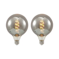 Lucande LED E27 G125 4W 1.800K Dimmbar Smoke 2er