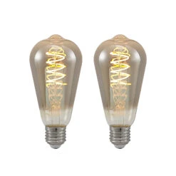 Lucande LED E27 ST64 4W 1.800K Dimmbar Smoke 2er