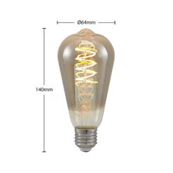 Lucande LED E27 ST64 4W 1.800K Dimmbar Smoke 5-er -Lucande 10012530 2