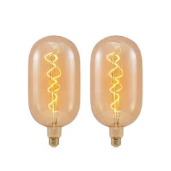 Lucande LED E27 T140 4W 2.700K Dimmbar Amber 2er