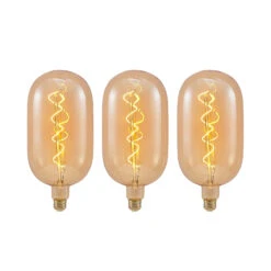 Lucande LED E27 T140 4W 2.700K Dimmbar Amber 3er