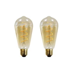 Lucande E27 4,9W LED-Rustikalampe 1800K 200lm Amber 2er