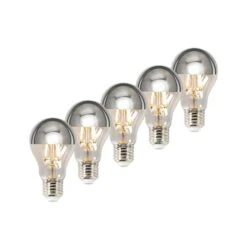 Lucande 17 Lucande E27 3,5W LED-Kopfspiegellampe A60 2700K Silber 5er