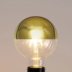 Lucande E27 3,8W LED-Kopfspiegellampe G95, 2700K Gold 2er -Lucande 10012608 5