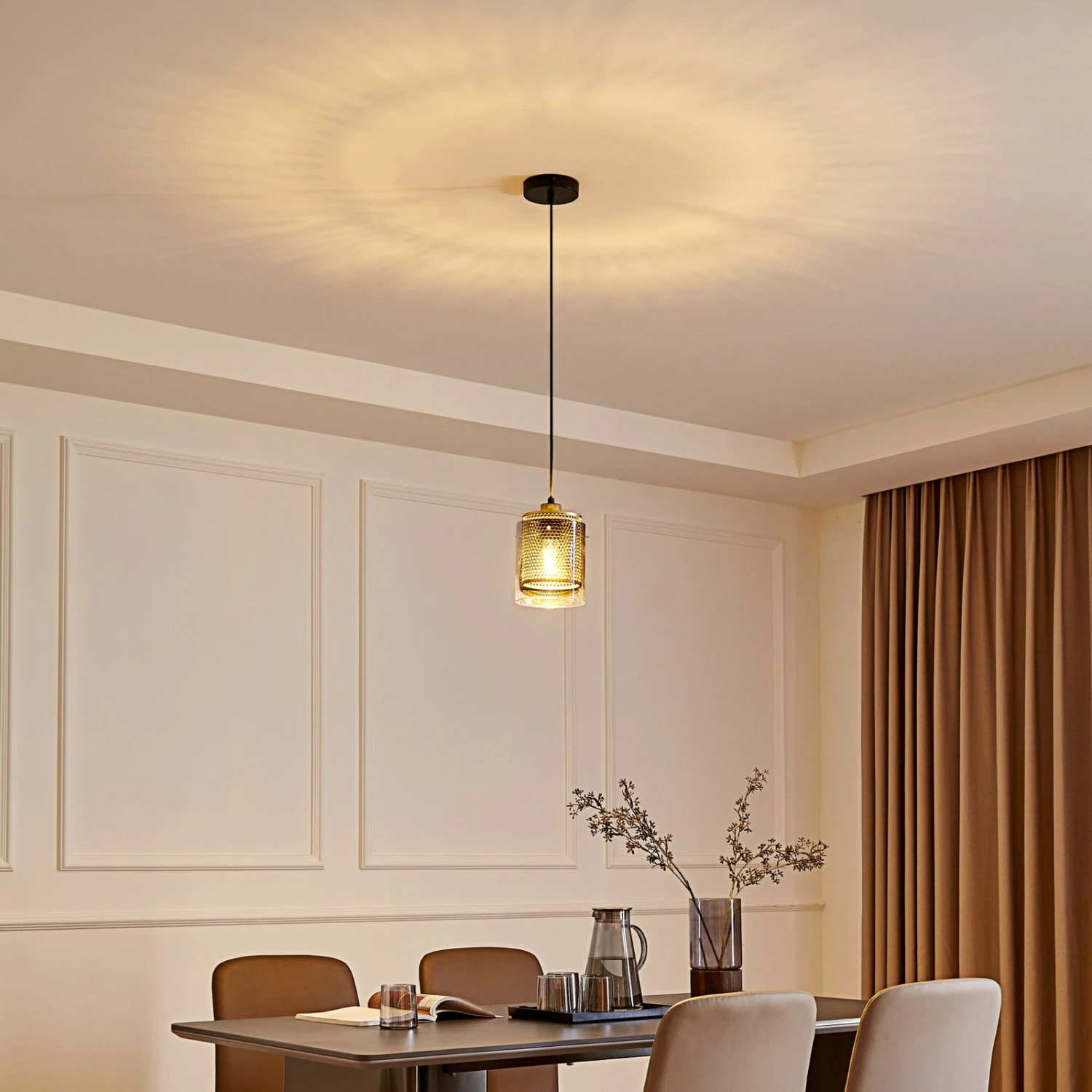 Lucande Sterzy Hängeleuchte Glas Grau 4 Lucande Sterzy Hängeleuchte Glas Grau – Bild 2