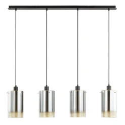 Lucande Sterzy Hängeleuchte Glas Vierflammig