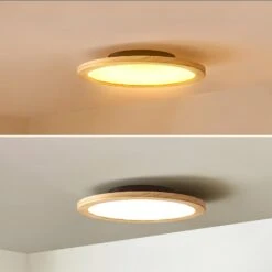 Lucande Joren LED-Deckenleuchte Rund Holz Ø 37,5cm -Lucande 10012983 3