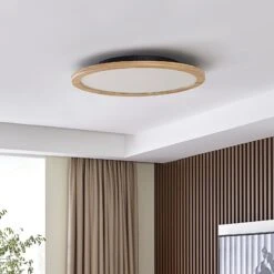 Lucande Joren LED-Deckenleuchte Rund Holz Ø 48 Cm -Lucande 10012984 1