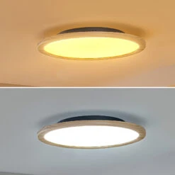 Lucande Joren LED-Deckenleuchte Rund Holz Ø 48 Cm -Lucande 10012984 3