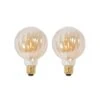 Lucande E27 3,8W LED G95 2700K 340lm Rillen Amber 2er -Lucande 10013102