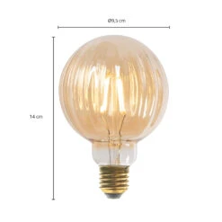 Lucande E27 3,8W LED G95 2700K 340lm Rillen Amber 2er -Lucande 10013102 3