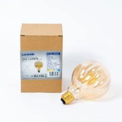 Lucande E27 3,8W LED G95 2700K 340lm Rillen Amber 2er -Lucande 10013102 8