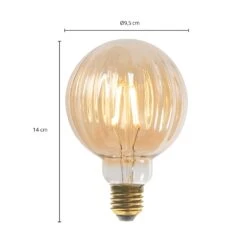Lucande E27 3,8W LED G95 2700K 340lm Rillen Amber 5er -Lucande 10013103 3