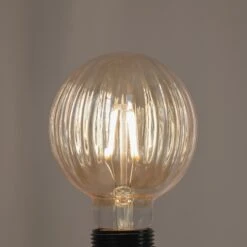 Lucande E27 3,8W LED G95 2700K 340lm Rillen Amber 5er -Lucande 10013103 6
