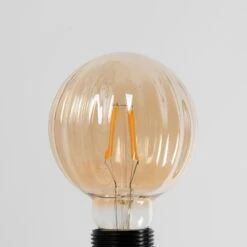 Lucande E27 3,8W LED G95 2700K 340lm Rillen Amber 5er -Lucande 10013103 7