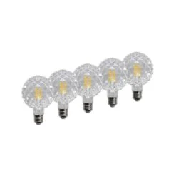 Lucande 9 Lucande E27 3,8W LED-Lampe G95 2700K Struktur Klar 5er-Set