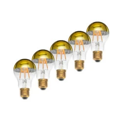 Lucande 5 Lucande E27 3,5W LED-Kopfspiegellampe A60 2700K Gold 5er
