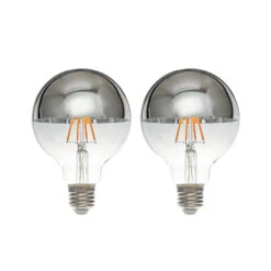 Lucande E27 3,8W Kopfspiegellampe G95 927 Silber, 2er-Set