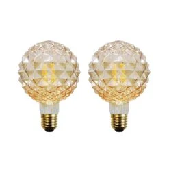Lucande E27 3,8W LED-Lampe G95 927 Struktur Amber 2er-Set