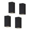 Lucande Außenwandstrahler Lavina 2-fl. GU10 Dunkelgrau 4er -Lucande 10013759