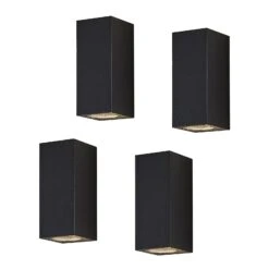 Lucande Außenwandstrahler Lavina 2-fl. GU10 Dunkelgrau 4er