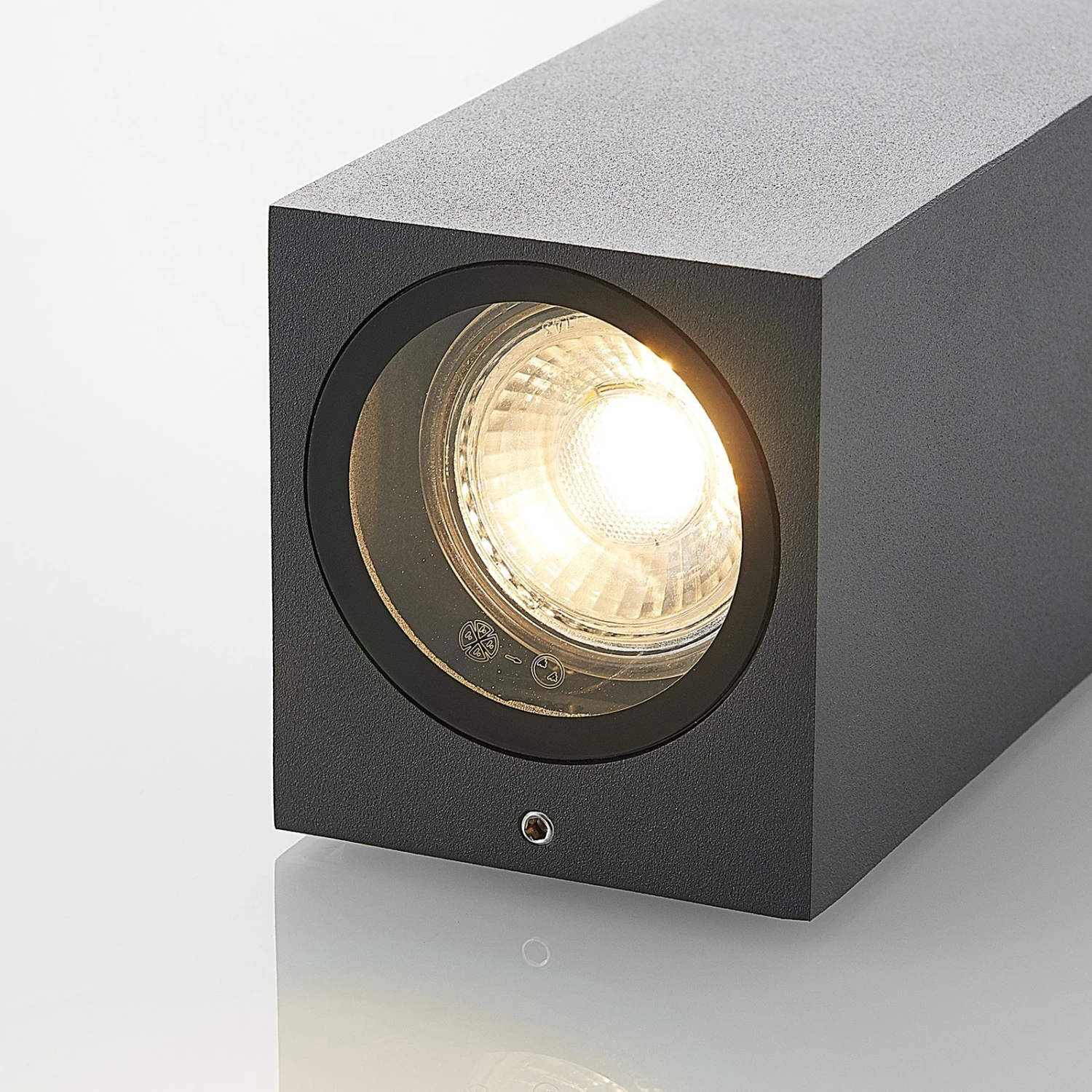 Lucande Außenwandstrahler Lavina 2-fl. GU10 Dunkelgrau 4er 9 Lucande Außenwandstrahler Lavina 2-fl. GU10 Dunkelgrau 4er – Bild 7