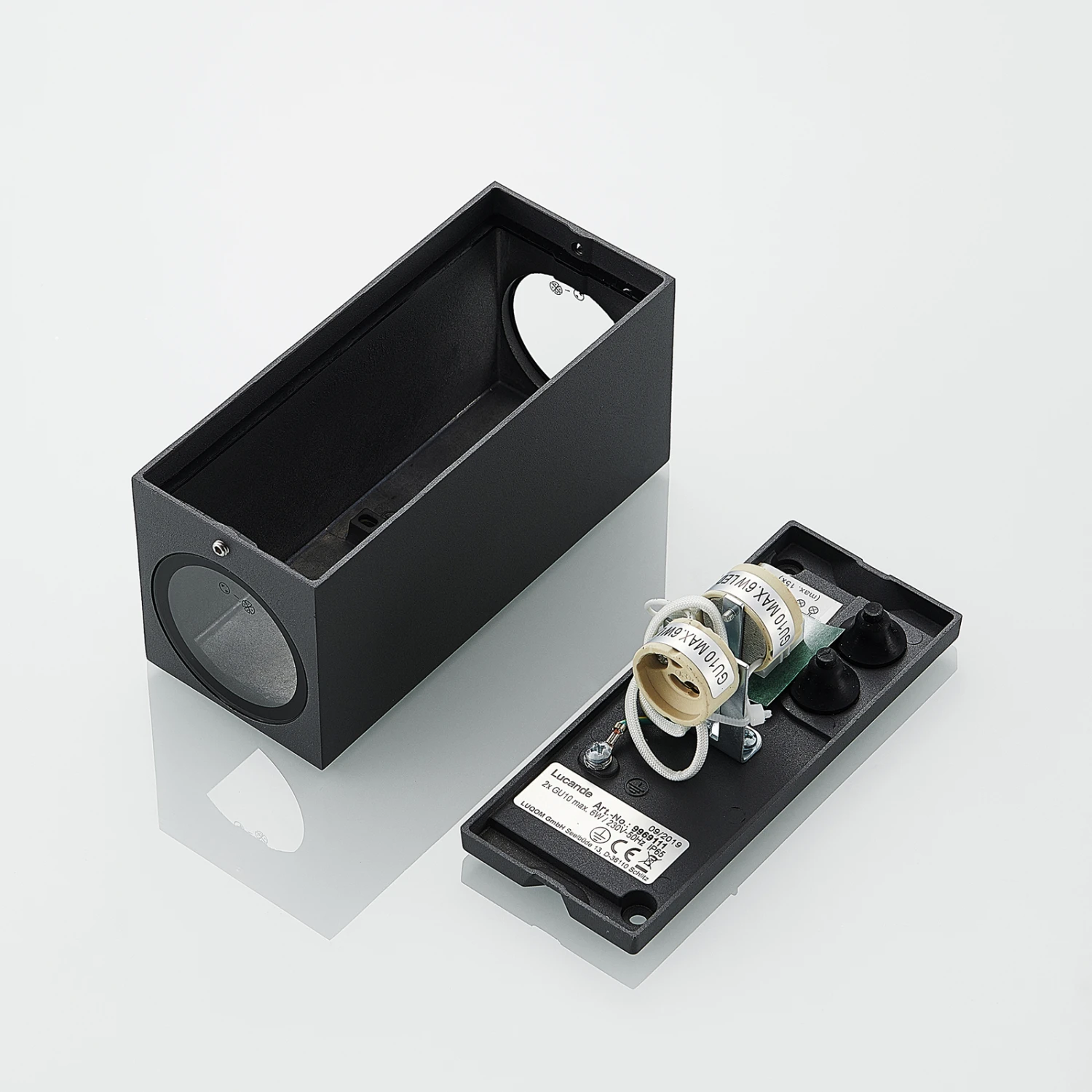 Lucande Außenwandstrahler Lavina 2-fl. GU10 Dunkelgrau 4er 11 Lucande Außenwandstrahler Lavina 2-fl. GU10 Dunkelgrau 4er – Bild 9