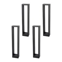 Lucande Grafitgraue LED-Wegelampe Jupp, 60 Cm, 4er-Set