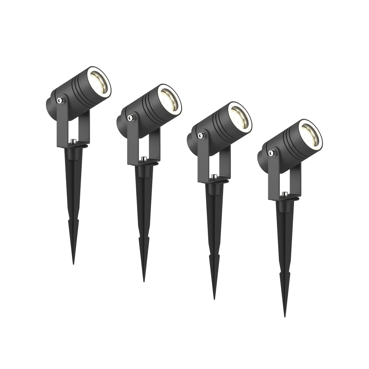 Lucande Außenstrahler Galina, Erdspieß Dunkelgrau 10cm 4er 3 Lucande Außenstrahler Galina, Erdspieß Dunkelgrau 10cm 4er