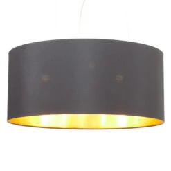 Lucande Patrik Textil-Hängeleuchte Ø53cm Schwarz -Lucande 3066104 3