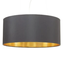 Lucande Patrik Textil-Hängeleuchte Ø53cm Schwarz -Lucande 3066104 4