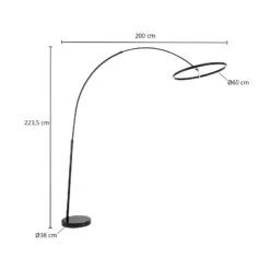 Lucande Virvera LED-Bogenstehlampe, Rund, Schwarz -Lucande 5257021 3