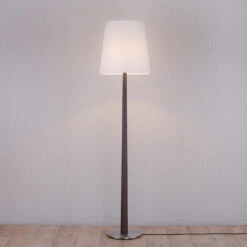 Lucande Elif Stehlampe Weiß, Konisch Eiche Dunkel -Lucande 6722596 2