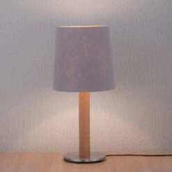 Lucande Elif Tischlampe Filz Zylinder Eiche Natur -Lucande 6722601 2