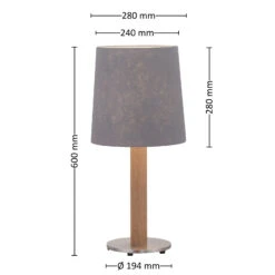 Lucande Elif Tischlampe Filz Zylinder Eiche Natur -Lucande 6722601 4