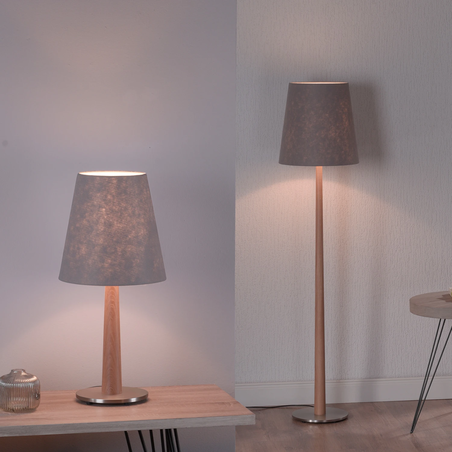 Lucande Elif Tischlampe Filz, Konisch Eiche Natur 10 Lucande Elif Tischlampe Filz, Konisch Eiche Natur – Bild 8