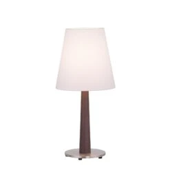 Lucande Elif Tischlampe Weiß, Konisch Eiche Dunkel -Lucande 6722605 3