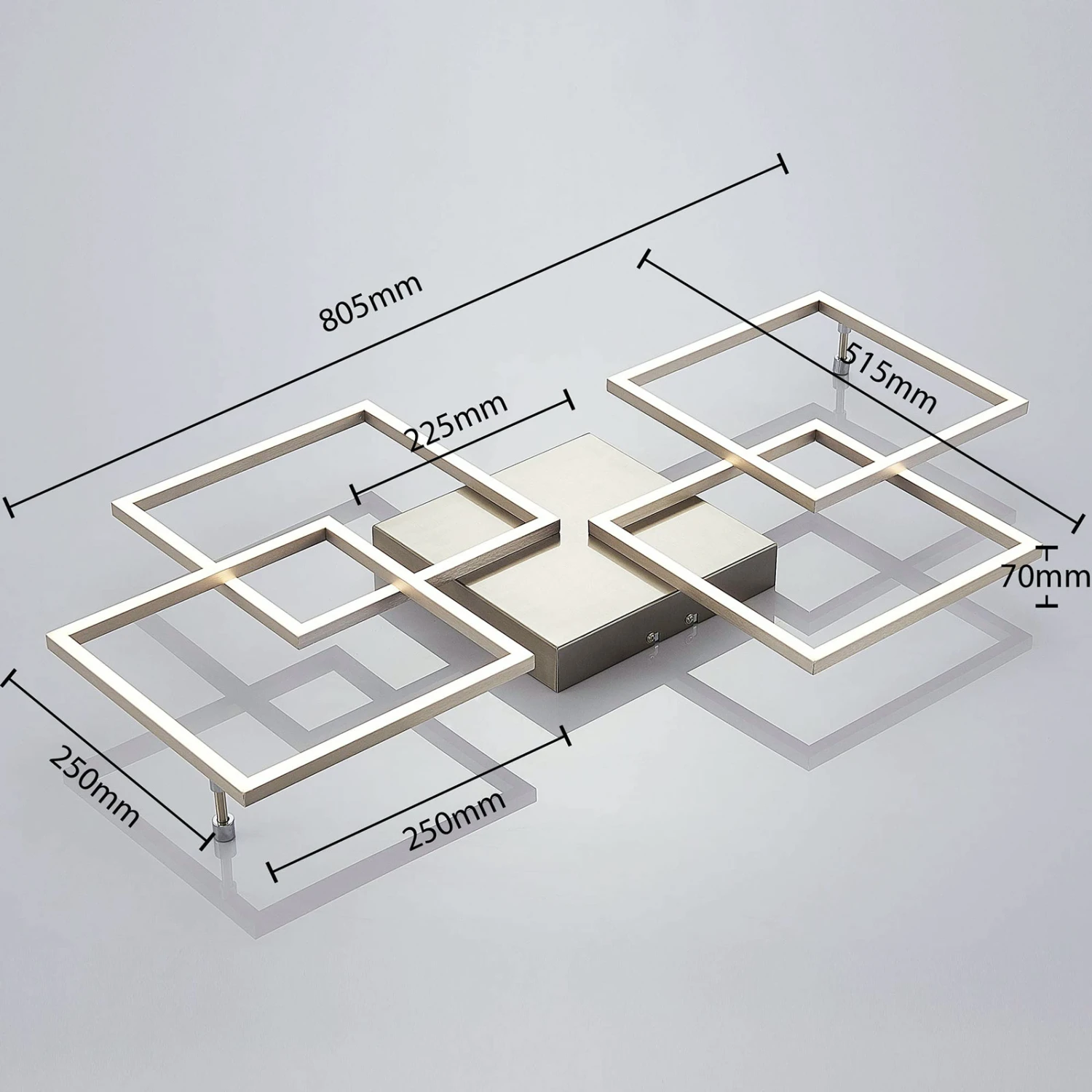Lucande LED-Deckenlampe Quadra, Dimmbar, 4-flg., 80,5 Cm 7 Lucande LED-Deckenlampe Quadra, Dimmbar, 4-flg., 80,5 Cm – Bild 5