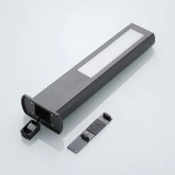 Lucande LED-Sockellampe Mhairi, Eckig, Dunkelgrau, 50 Cm -Lucande 8032188 7