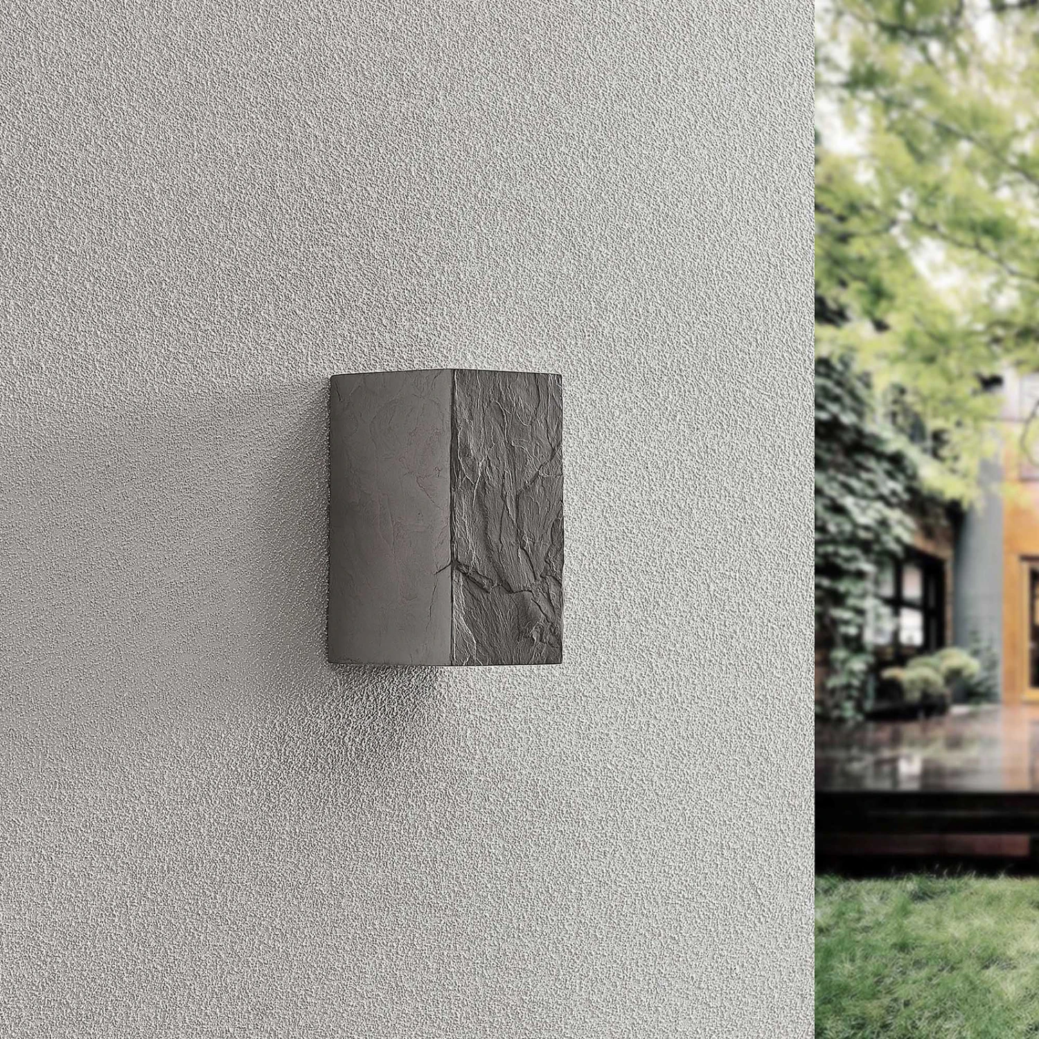 Lucande LED-Außenwandleuchte Vigga, Schieferoptik 7 Lucande LED-Außenwandleuchte Vigga, Schieferoptik – Bild 5
